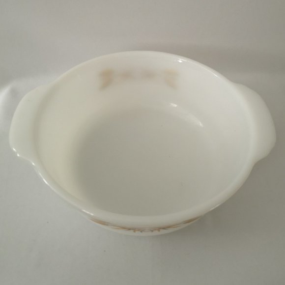Vintage Fire King Anchor Hocking Casserole Dish 2Q Mid-century Modern Wheat - Picture 2 of 5